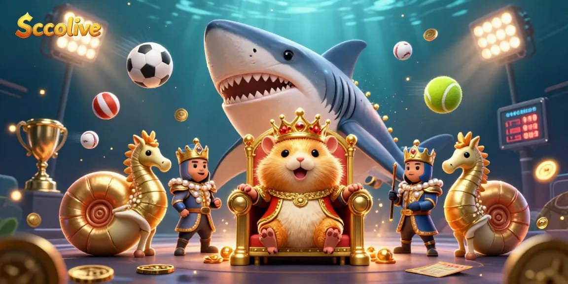 Socolive offers a vibrant underwater world featuring a golden hamster king, sports elements, and a dynamic atmosphere filled with excitement.