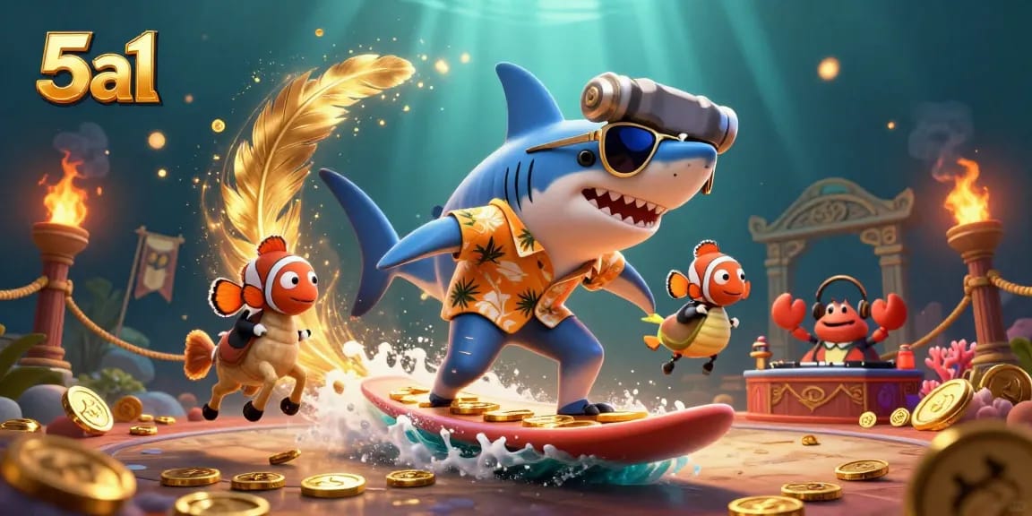 Experience the thrill of 5a1 with cartoon characters in a vibrant casino setting