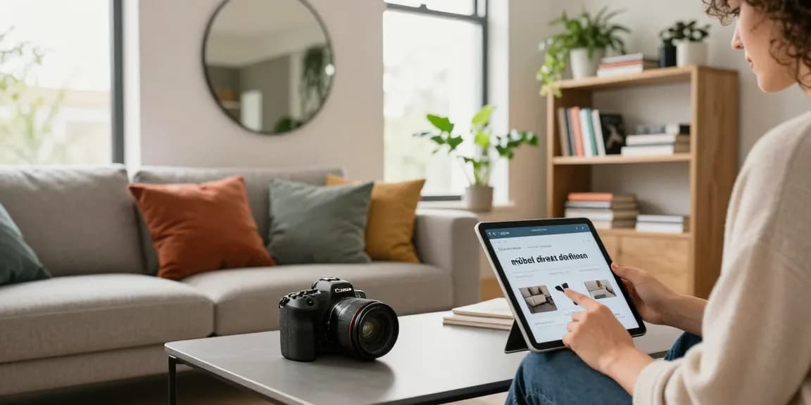 Entdecken Sie stilvolle Möbeloptionen, um Möbel direkt in einem modernen Wohnzimmer zu bestellen.