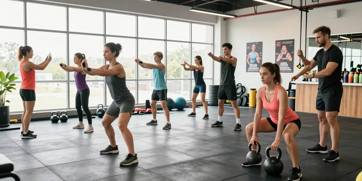 Ein starkes Training in einem modernen Fitnessstudio, das die Vielfalt von Übungen im Selliza Shop zeigt.