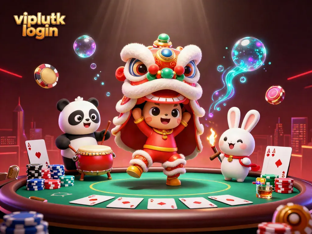 Engage with vipluck login for a thrilling online casino experience featuring vibrant 3D elements.