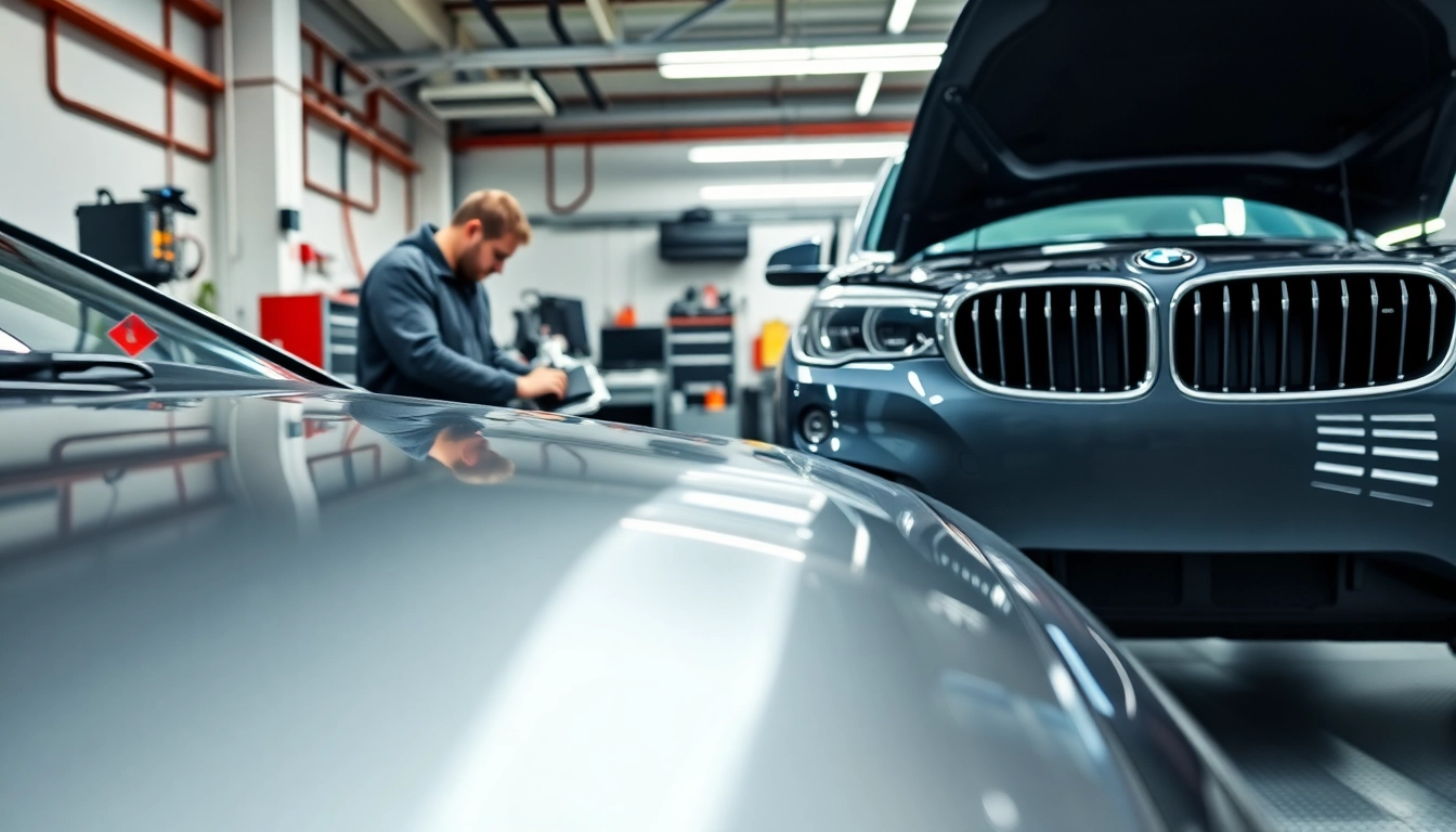 BMW Nachrüstung in action: A technician enhances a BMW with advanced technology.