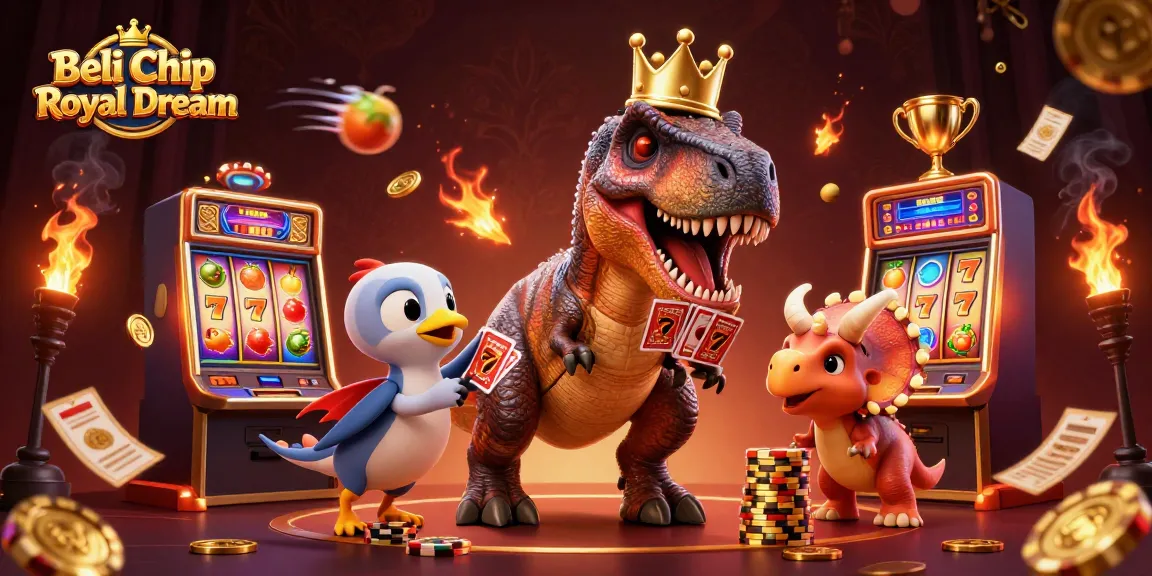 Membeli Chip Royal Dream dengan mudah sambil bermain kasino, dikelilingi elemen permainan menarik