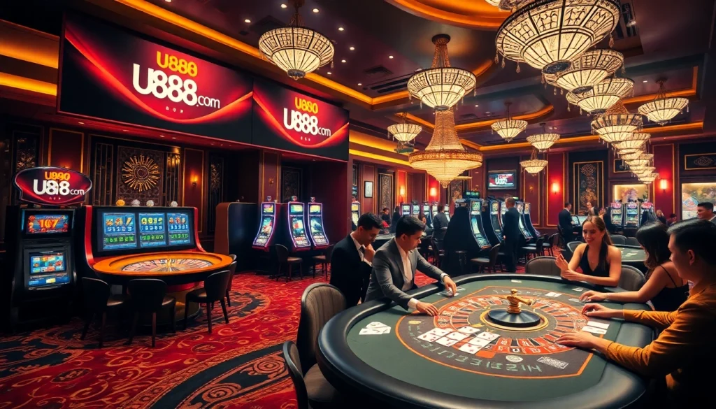 Experience the thrill at U888 com with an elegant casino atmosphere featuring roulette and poker games.