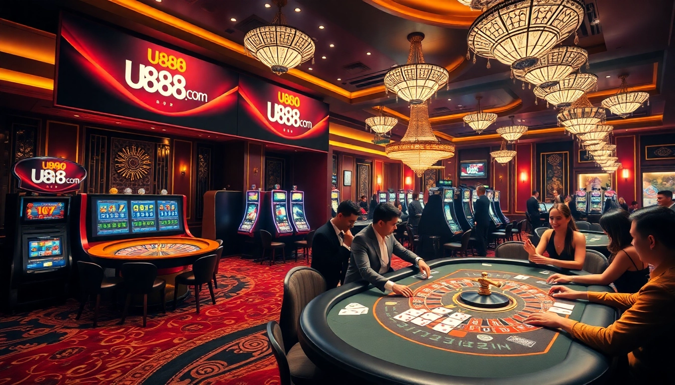 Experience the thrill at U888 com with an elegant casino atmosphere featuring roulette and poker games.