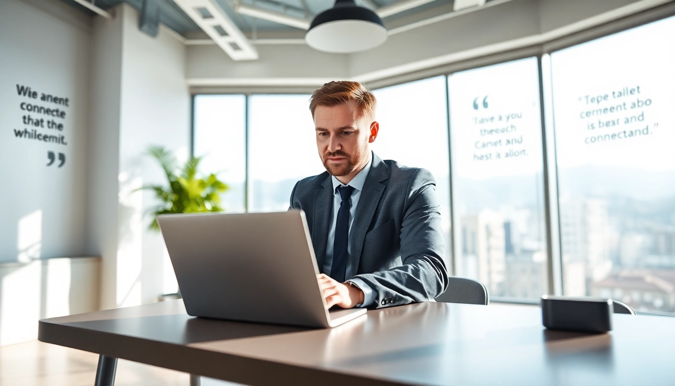 Headhunter Schweiz konsultiert Kunden in modernem Büro mit Blick auf die Schweizer Skyline.