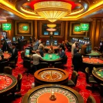 Experience the thrill of link da88 in this luxurious casino scene filled with vibrant gaming elements.