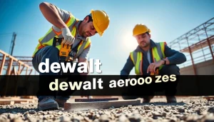 Dewalt angebote in action with a construction worker expertly using quality tools.