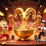 Experience the thrill at zoccer casino with high-energy characters in a vibrant gaming scene.